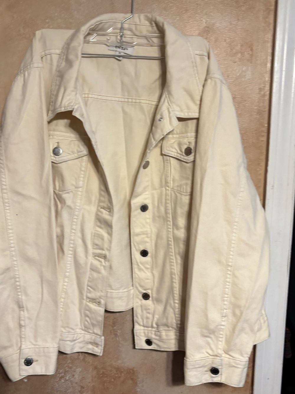 French Vanilla Denim Jacket On 34th 3X